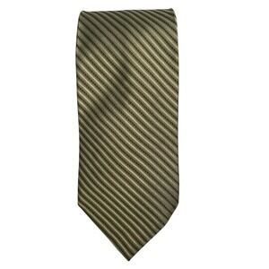 City of London Men's Necktie Olive Green Striped 100% Silk Business Formal‎ A20Q
